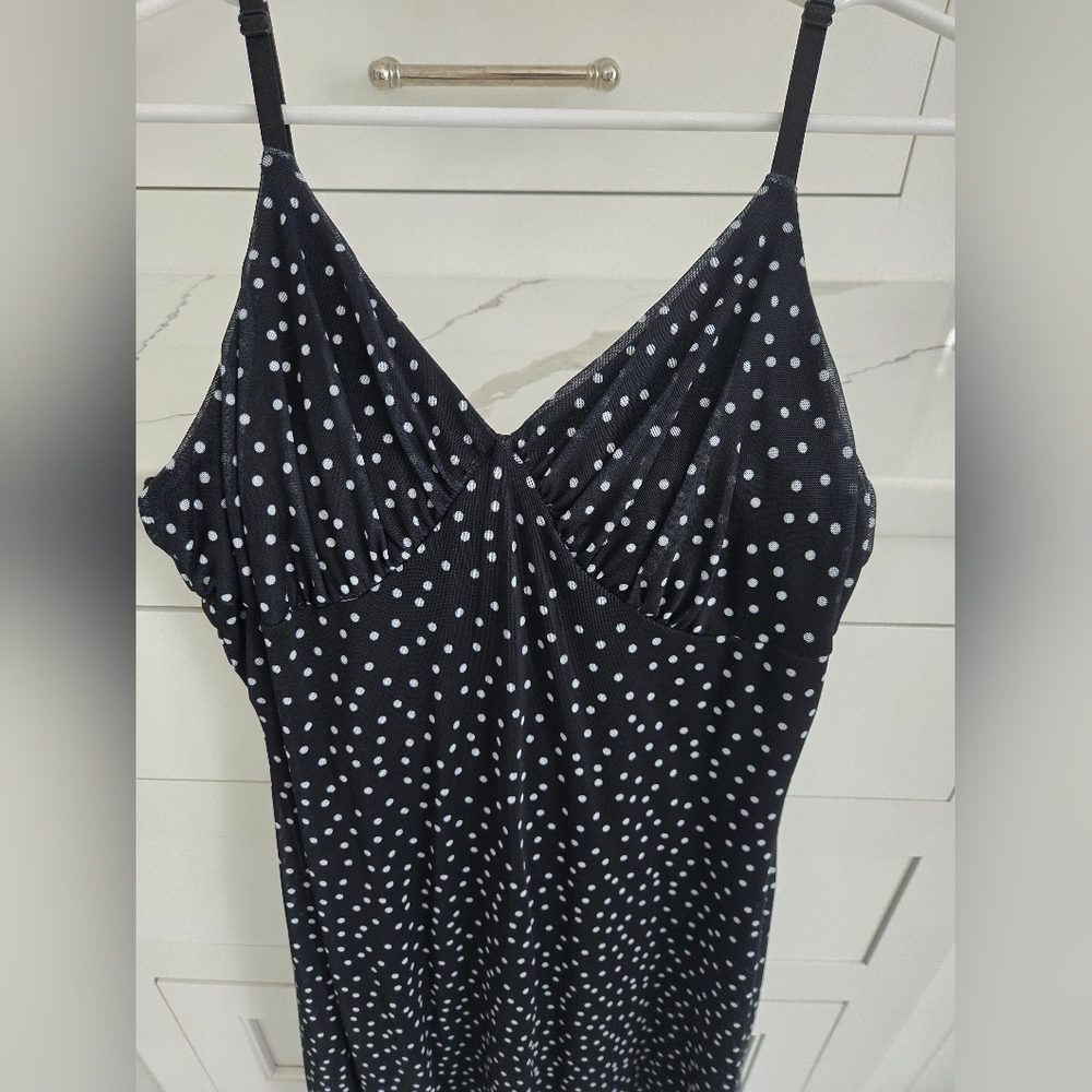 Black Polka Dot Midi Dress - Picture 4 of 8
